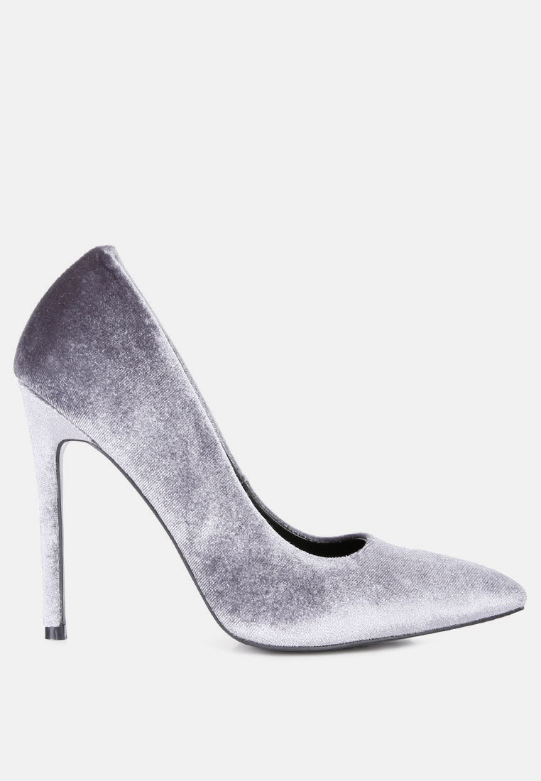 Janessa Velvet Stiletto Heel Pumps - Tigbul's Variety Fashion Shop