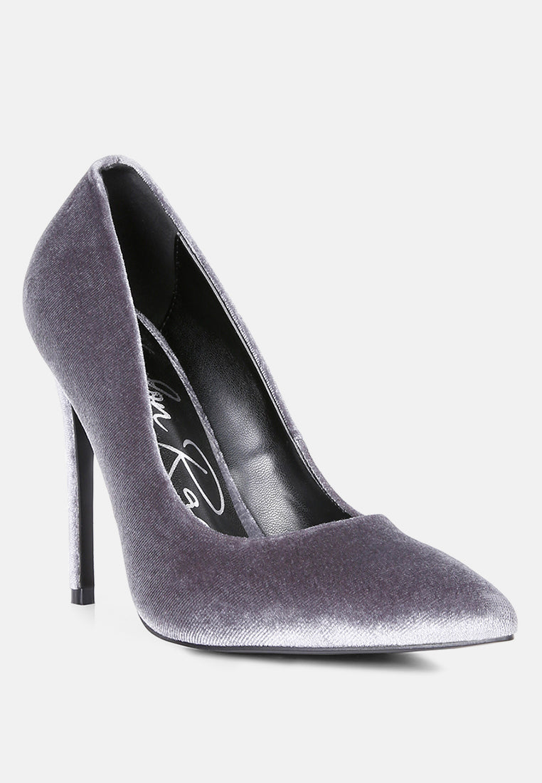 Janessa Velvet Stiletto Heel Pumps - Tigbul's Variety Fashion Shop