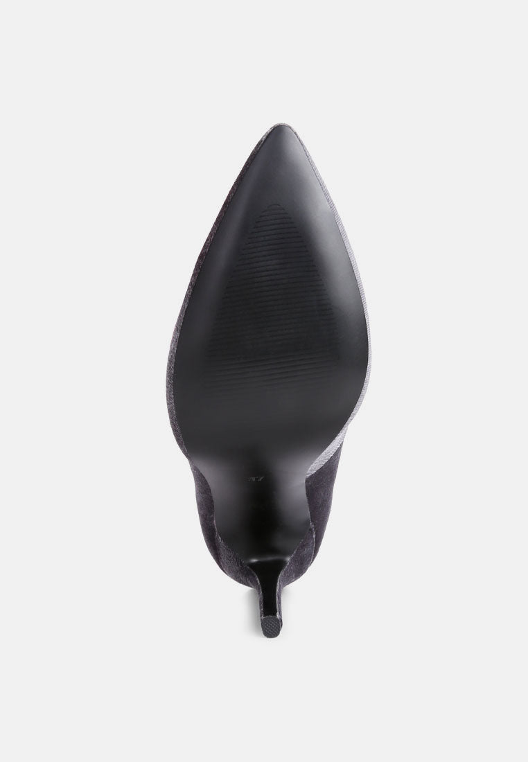 Janessa Velvet Stiletto Heel Pumps - Tigbul's Variety Fashion Shop