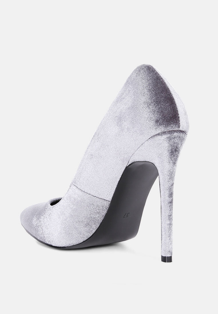 Janessa Velvet Stiletto Heel Pumps - Tigbul's Variety Fashion Shop
