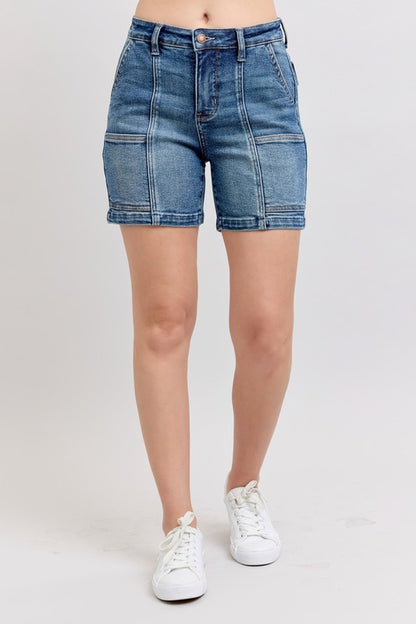 Judy Blue Full Size High Rise Denim Shorts Plus Size - Tigbul's Variety Fashion Shop