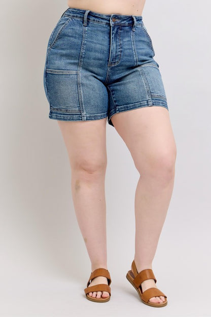 Judy Blue Full Size High Rise Denim Shorts Plus Size - Tigbul's Variety Fashion Shop