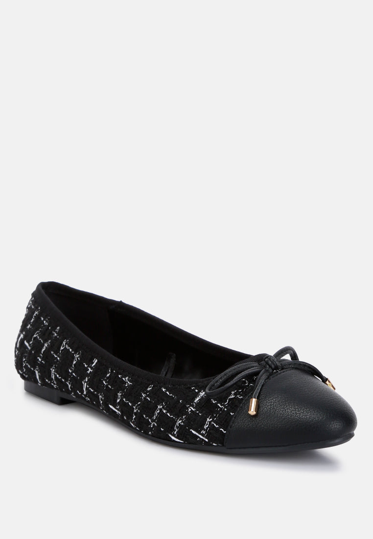 Junpey Plaid Tweed Ballet Flats - Tigbul's Variety Fashion Shop