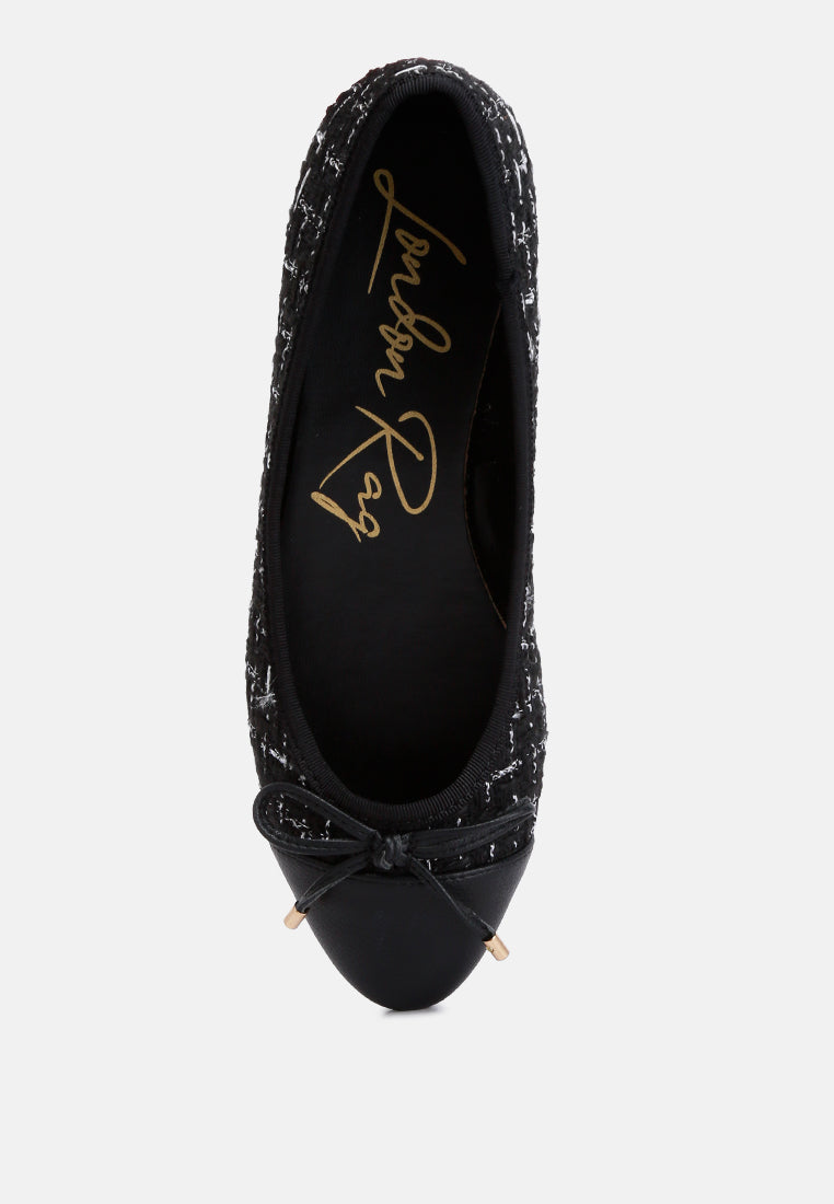 Junpey Plaid Tweed Ballet Flats - Tigbul's Variety Fashion Shop