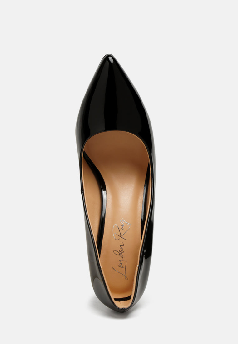 Kamira Patent Block Heeled Pumps - Tigbul's Variety Fashion Shop