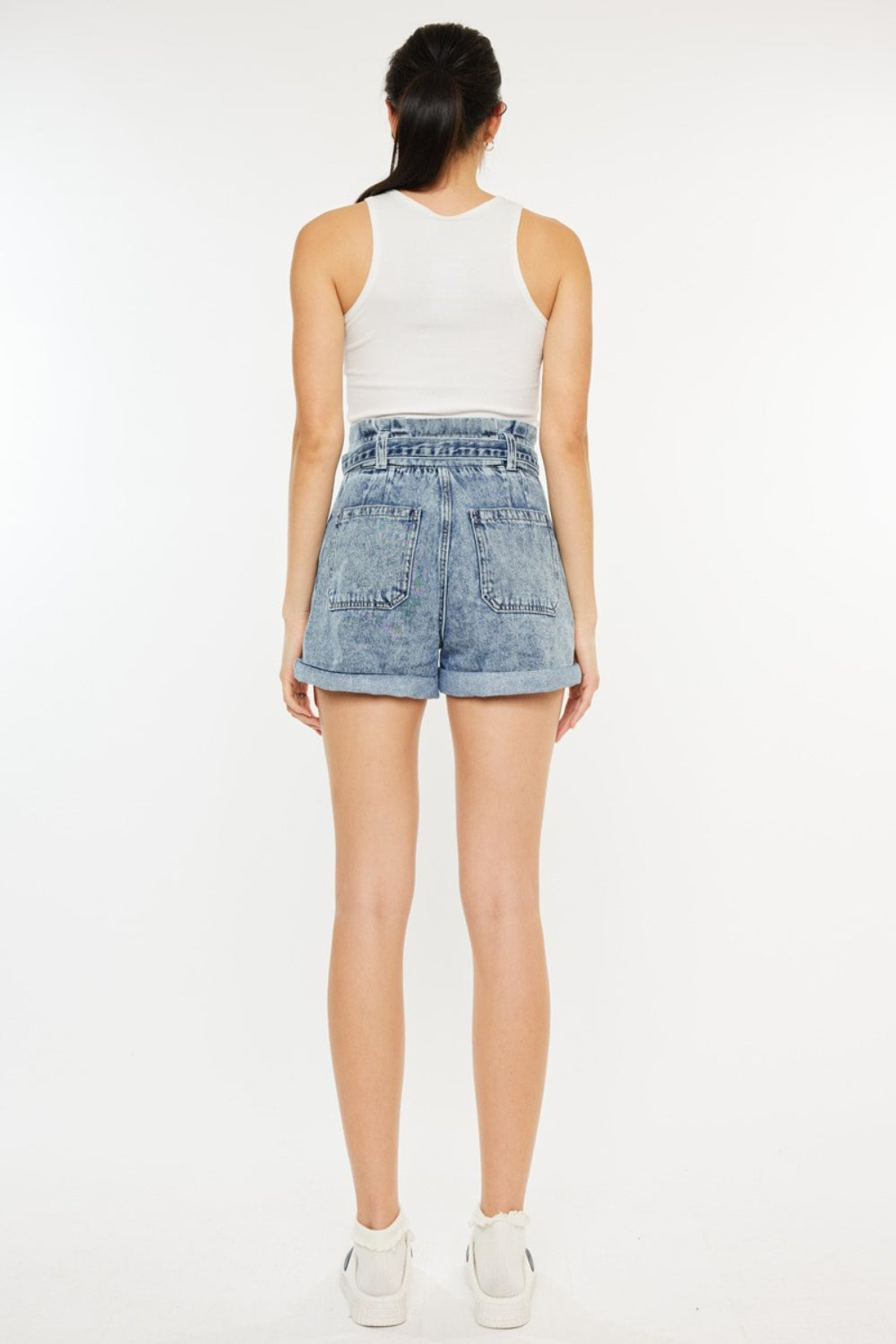 Kancan Ultra High Rise Paperbag Denim Shorts - Tigbul's Variety Fashion Shop