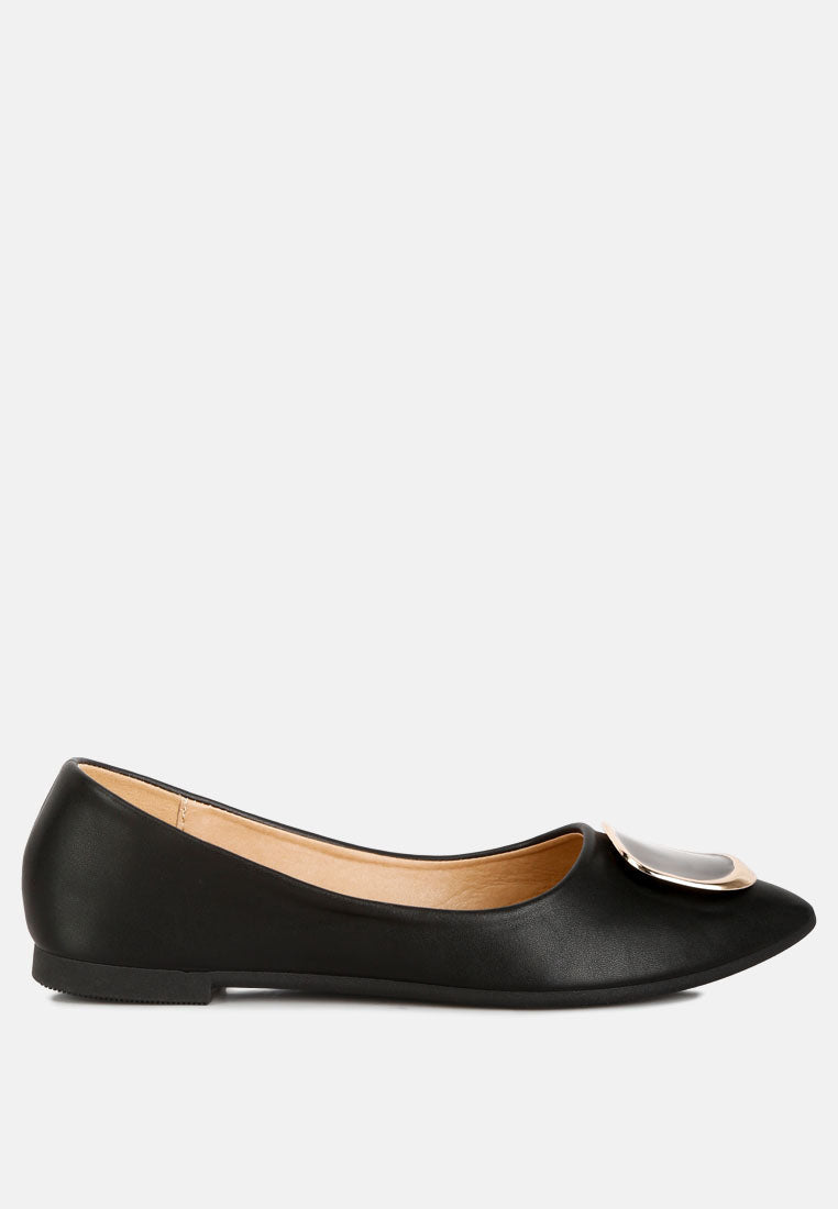 Karder Brooch Detail Ballet Flats - Tigbul's Variety Fashion Shop