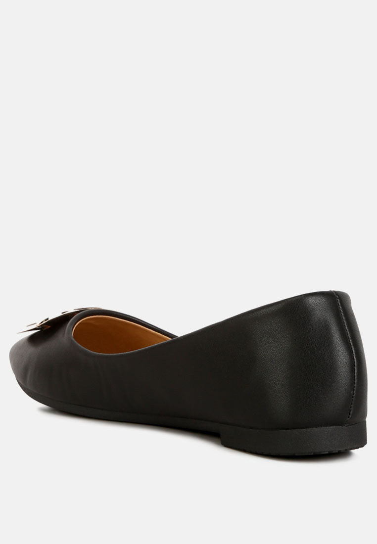 Karder Brooch Detail Ballet Flats - Tigbul's Variety Fashion Shop