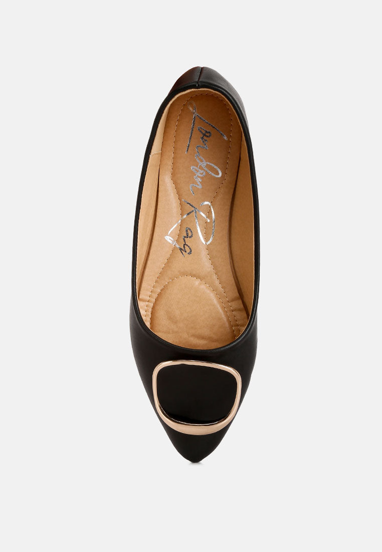 Karder Brooch Detail Ballet Flats - Tigbul's Variety Fashion Shop