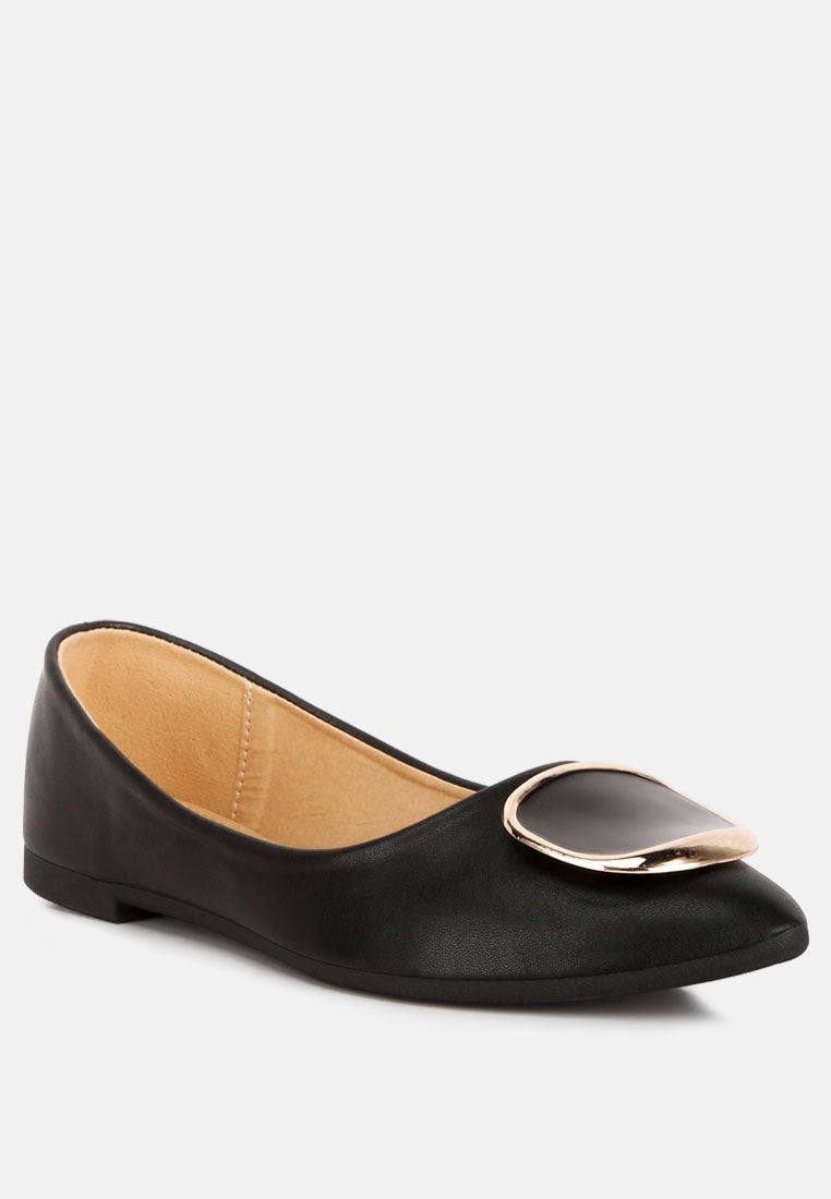 Karder Brooch Detail Ballet Flats - Tigbul's Variety Fashion Shop