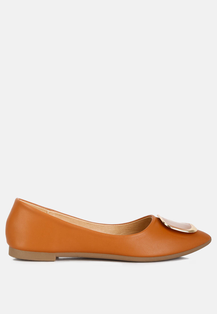 Karder Brooch Detail Ballet Flats - Tigbul's Variety Fashion Shop