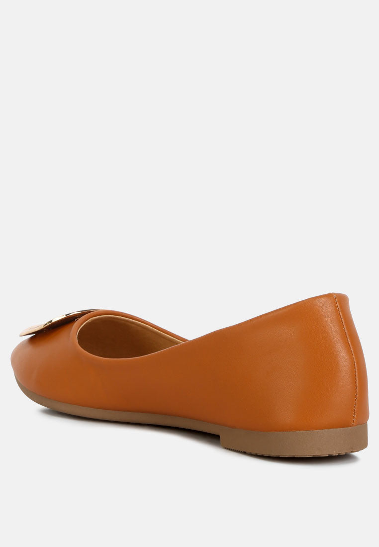 Karder Brooch Detail Ballet Flats - Tigbul's Variety Fashion Shop