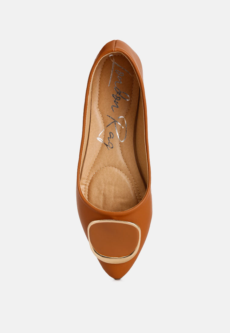 Karder Brooch Detail Ballet Flats - Tigbul's Variety Fashion Shop