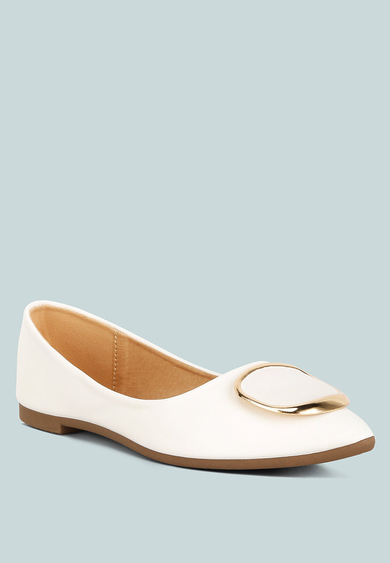 Karder Brooch Detail Ballet Flats - Tigbul's Variety Fashion Shop