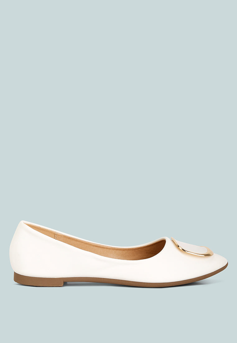 Karder Brooch Detail Ballet Flats - Tigbul's Variety Fashion Shop