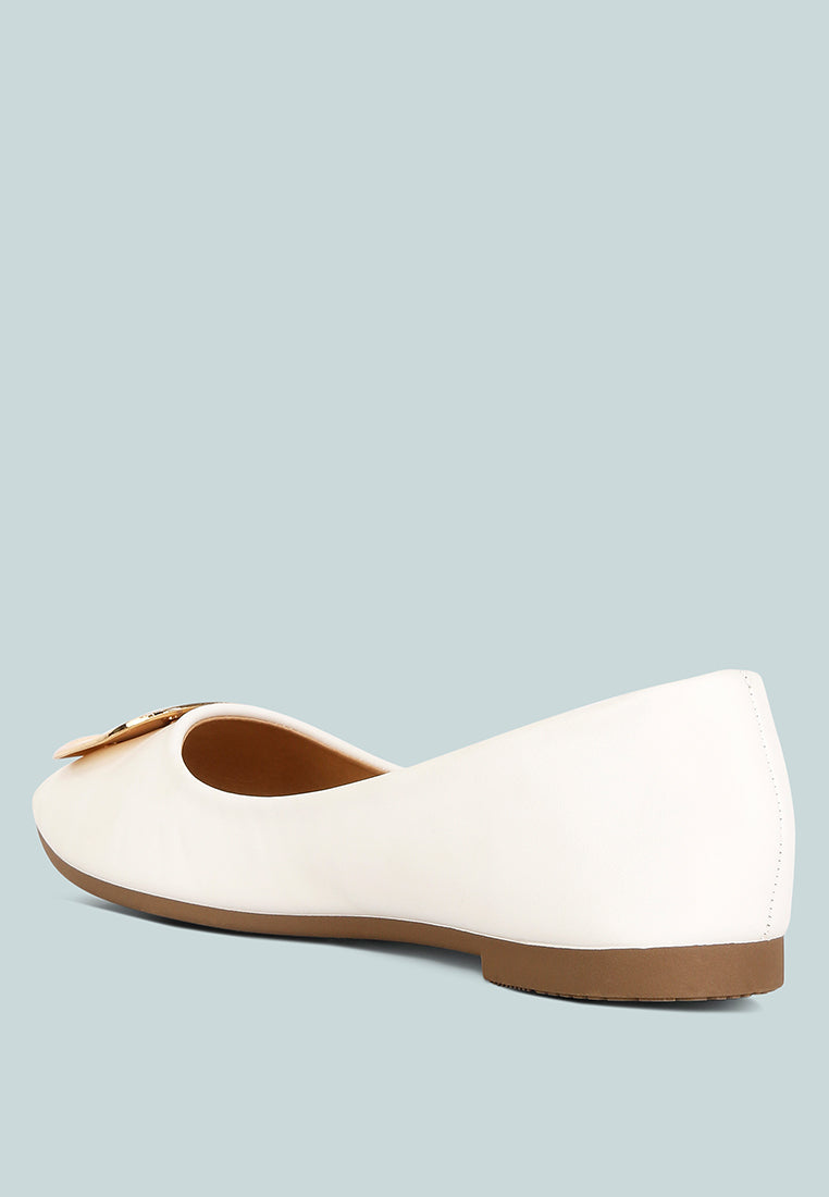 Karder Brooch Detail Ballet Flats - Tigbul's Variety Fashion Shop