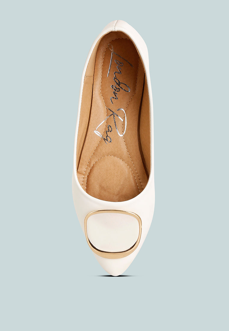 Karder Brooch Detail Ballet Flats - Tigbul's Variety Fashion Shop