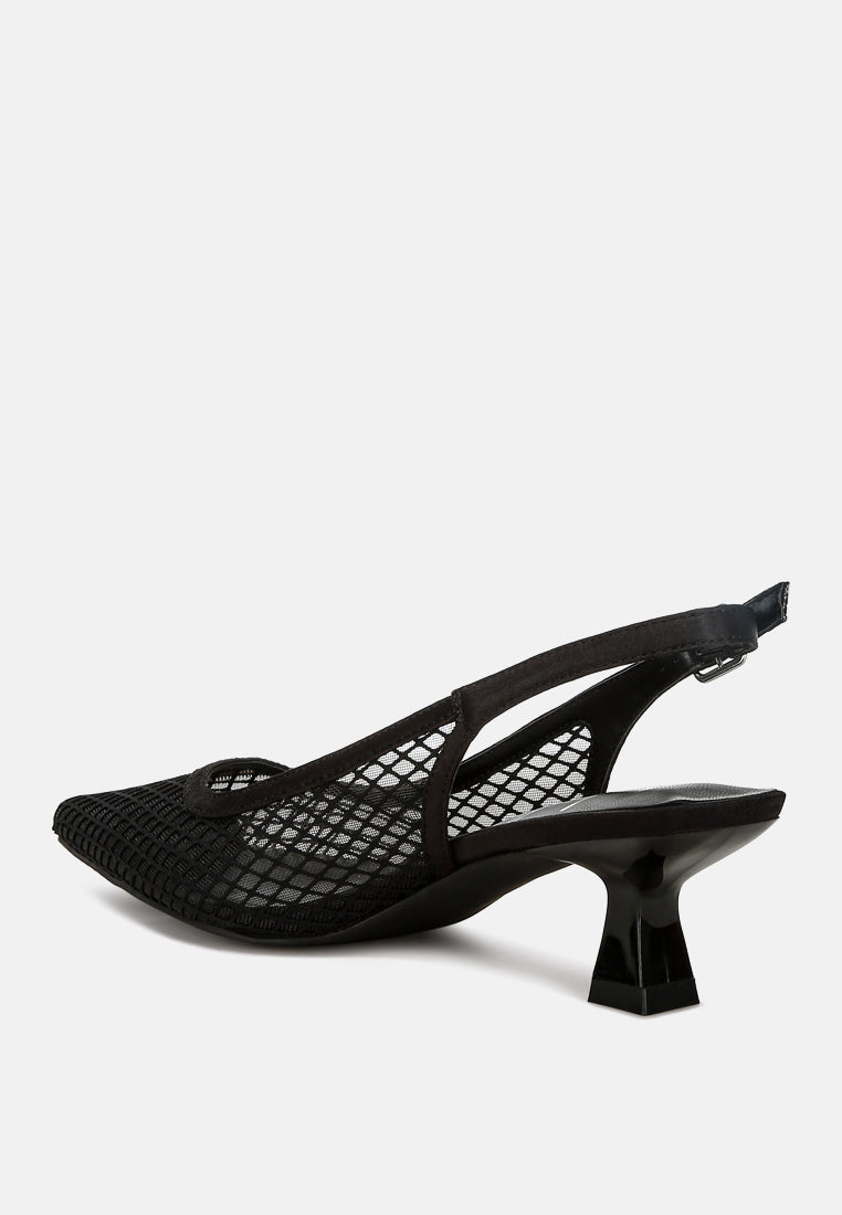 Kiev Mesh Pin Buckle Pointed Mules - Tigbul's Variety Fashion Shop