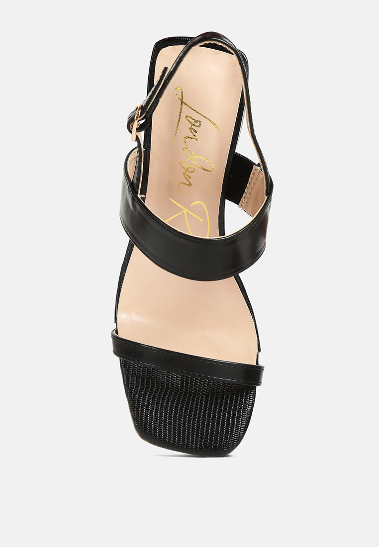 Kirk Elasticated Gussets Block Heel Sandals - Tigbul's Variety Fashion Shop