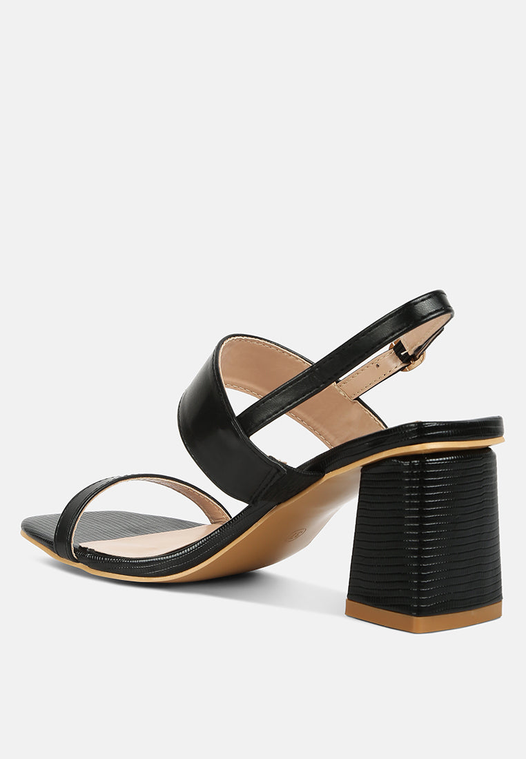 Kirk Elasticated Gussets Block Heel Sandals - Tigbul's Variety Fashion Shop