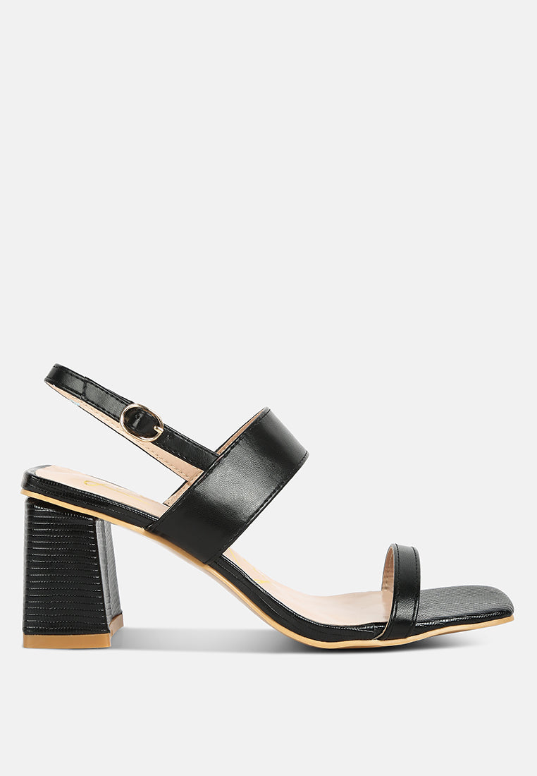 Kirk Elasticated Gussets Block Heel Sandals - Tigbul's Variety Fashion Shop
