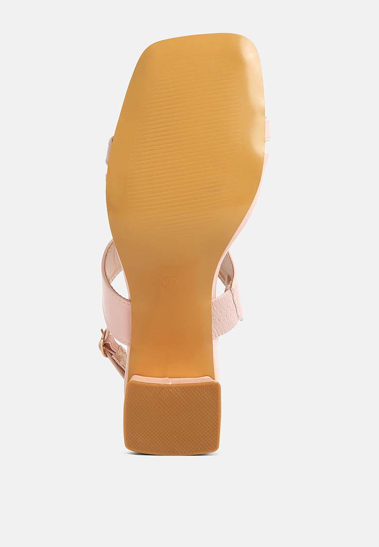 Kirk Elasticated Gussets Block Heel Sandals - Tigbul's Variety Fashion Shop