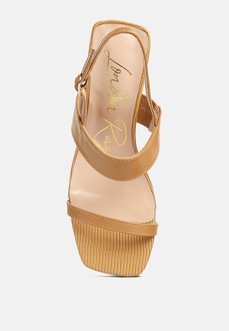 Kirk Elasticated Gussets Block Heel Sandals - Tigbul's Variety Fashion Shop