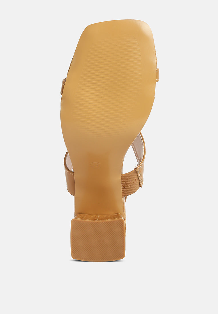 Kirk Elasticated Gussets Block Heel Sandals - Tigbul's Variety Fashion Shop