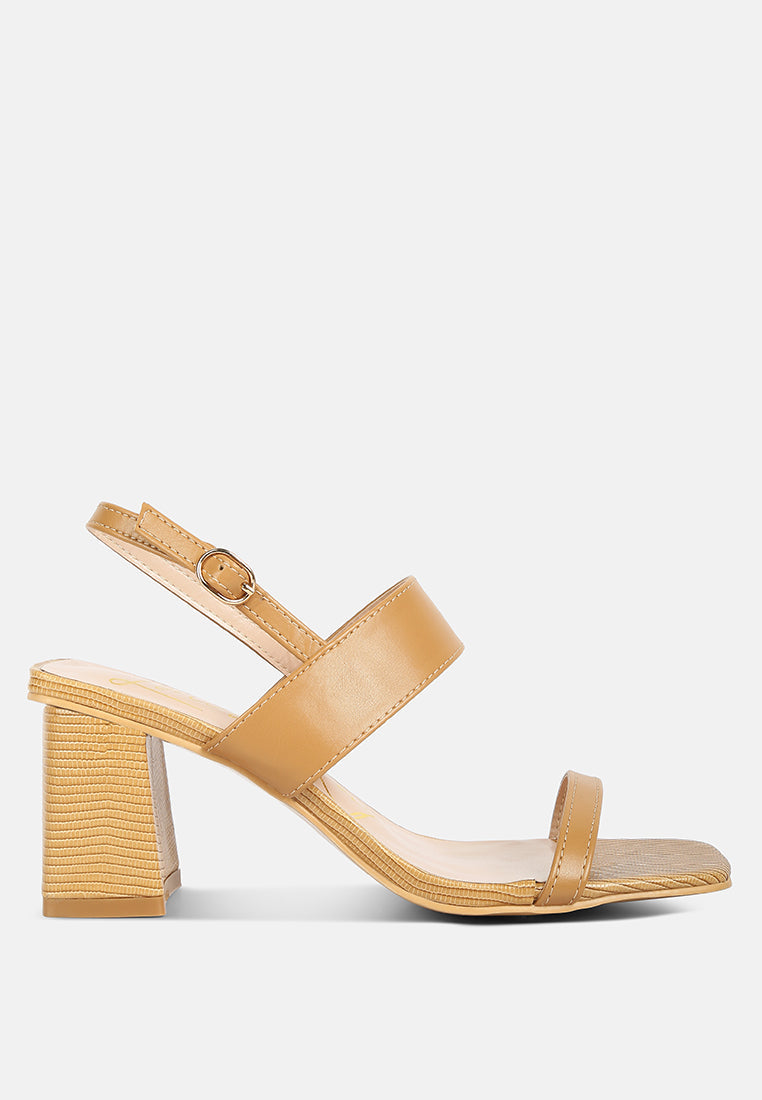 Kirk Elasticated Gussets Block Heel Sandals - Tigbul's Variety Fashion Shop