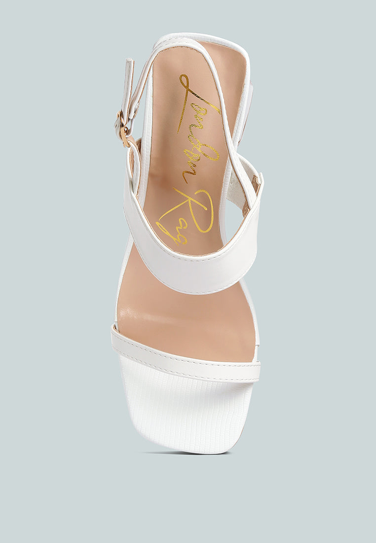 Kirk Elasticated Gussets Block Heel Sandals - Tigbul's Variety Fashion Shop