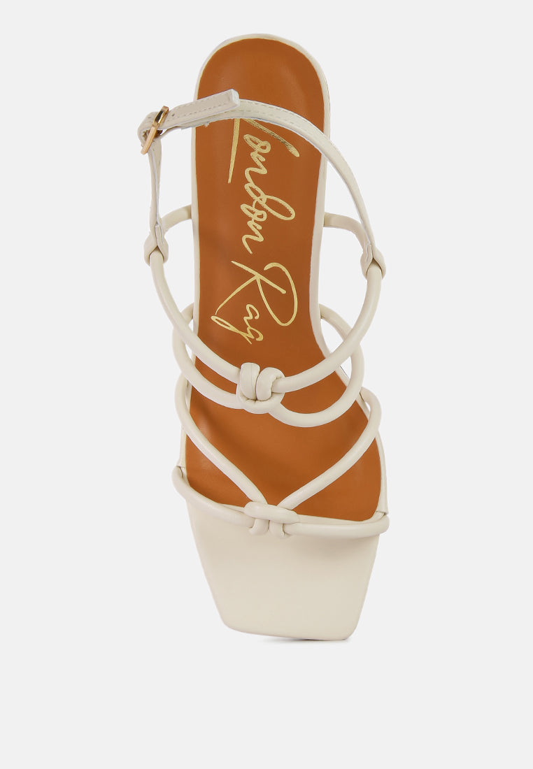 Kralor Knotted Strap Italian Block Heel Sandals - Tigbul's Variety Fashion Shop