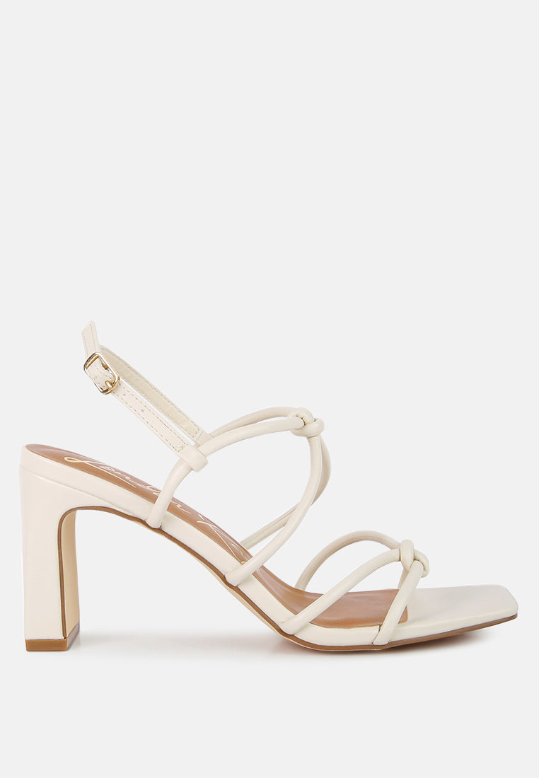Kralor Knotted Strap Italian Block Heel Sandals - Tigbul's Variety Fashion Shop