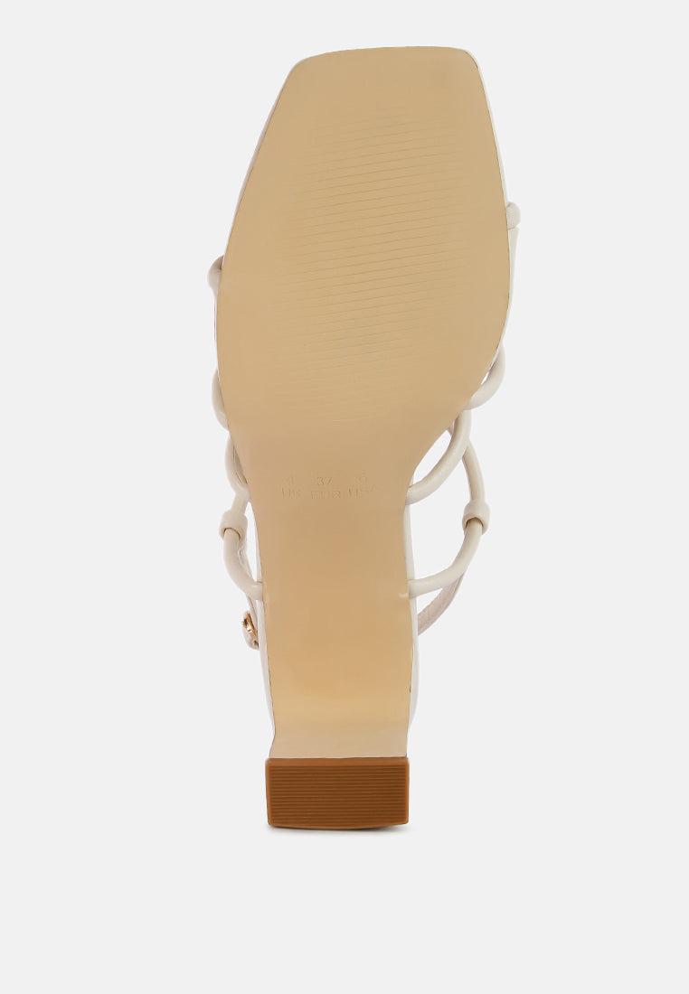 Kralor Knotted Strap Italian Block Heel Sandals - Tigbul's Variety Fashion Shop
