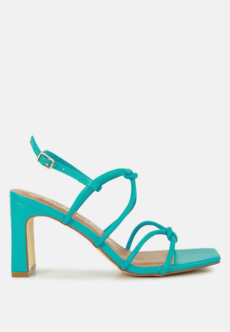 Kralor Knotted Strap Italian Block Heel Sandals - Tigbul's Variety Fashion Shop