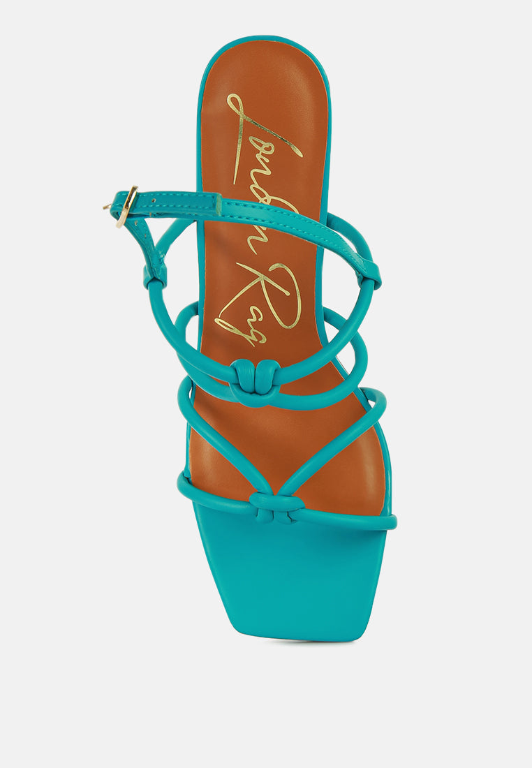 Kralor Knotted Strap Italian Block Heel Sandals - Tigbul's Variety Fashion Shop