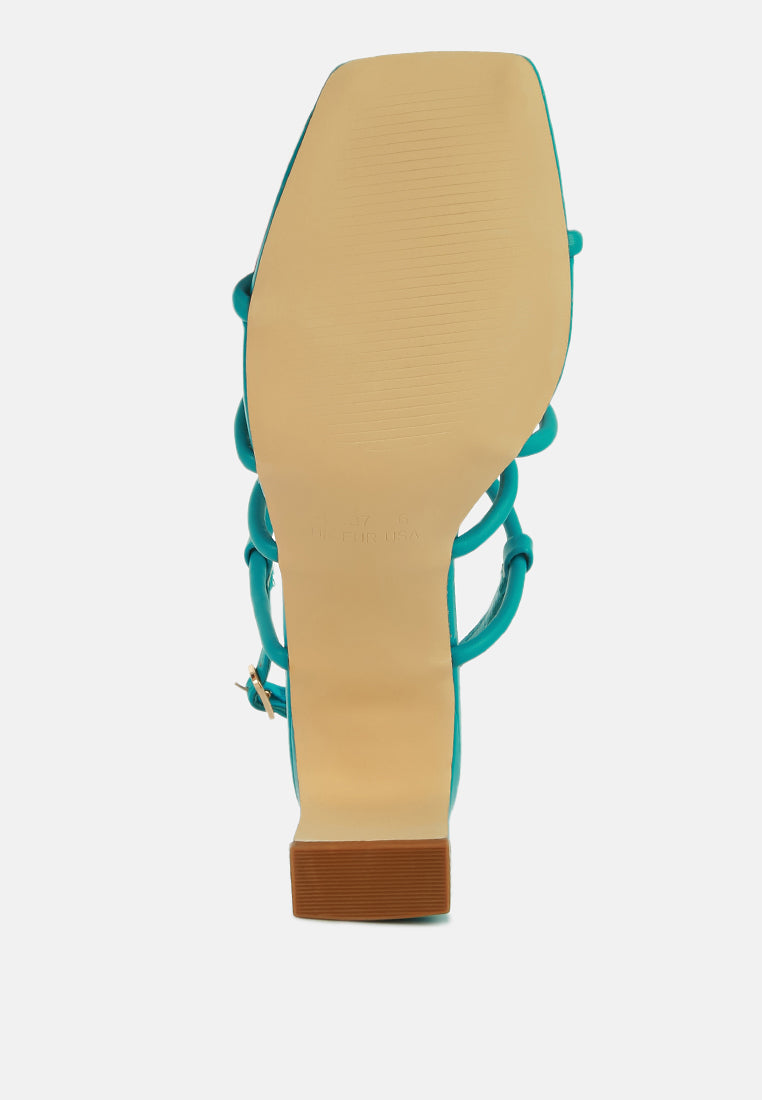 Kralor Knotted Strap Italian Block Heel Sandals - Tigbul's Variety Fashion Shop