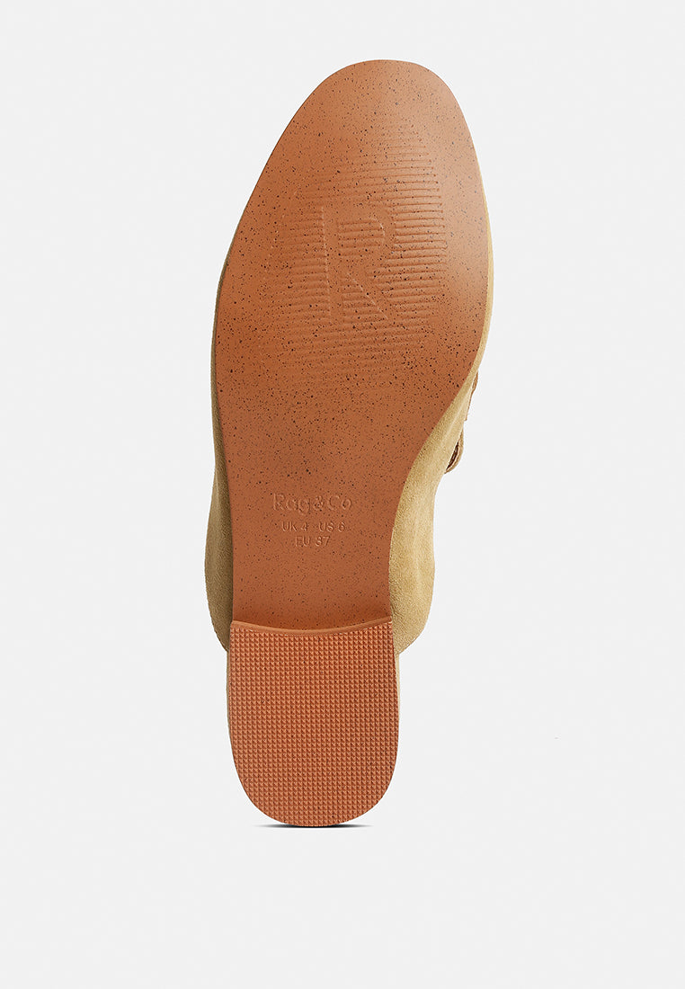 Krizia Chunky Chain Suede Slip On Mules - Tigbul's Variety Fashion Shop