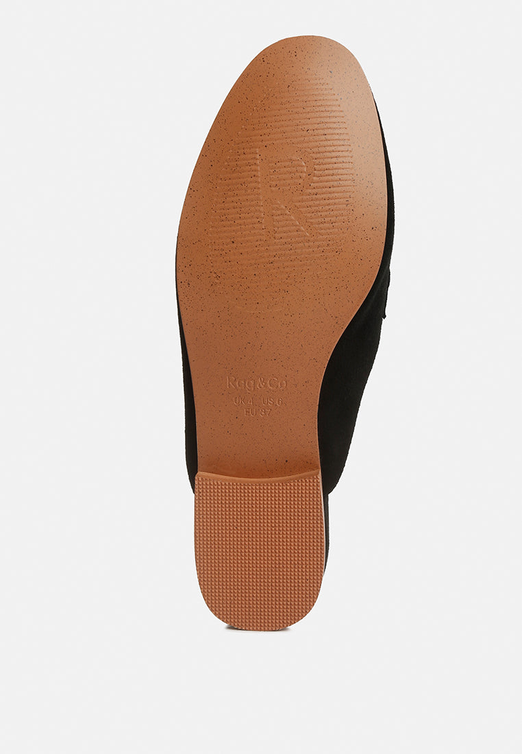 Krizia Chunky Chain Suede Slip On Mules - Tigbul's Variety Fashion Shop