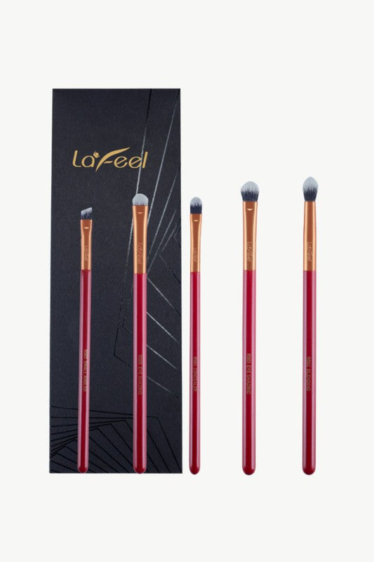 Lafeel Eye Set Collection, Red brush set with five dual-fiber brushes and S3 size