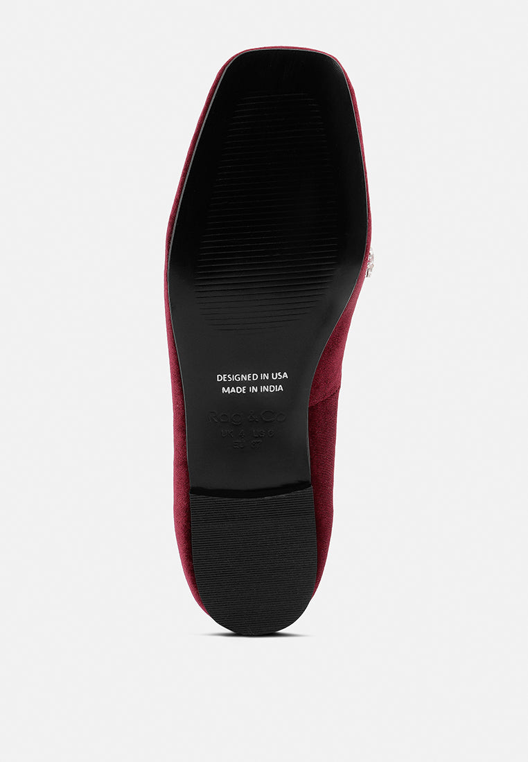 Lamington Handcrafted Velvet Diamante Loafers - Tigbul's Variety Fashion Shop