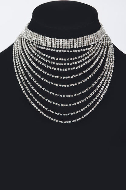 Layered Rhinestone Elegant Necklace - Tigbul's Variety Fashion Shop