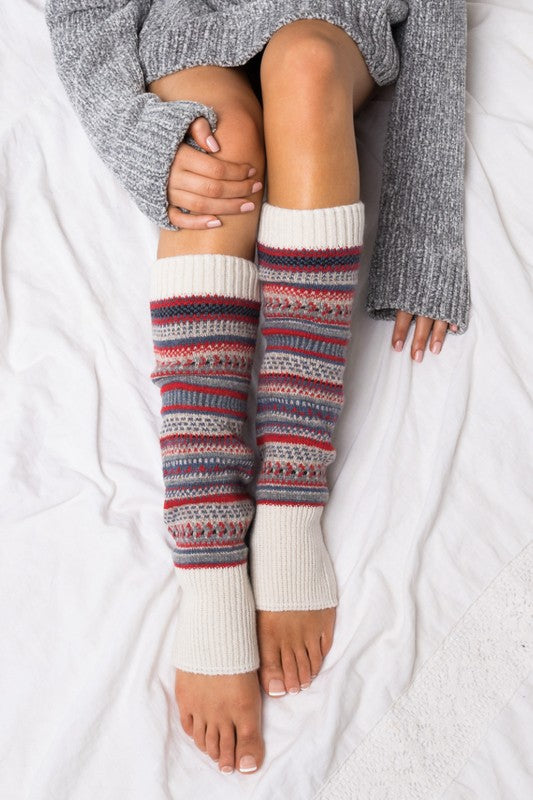 Soft Spun Acrylic Fair Isle Leg Warmers - Tigbul's Variety Fashion Shop