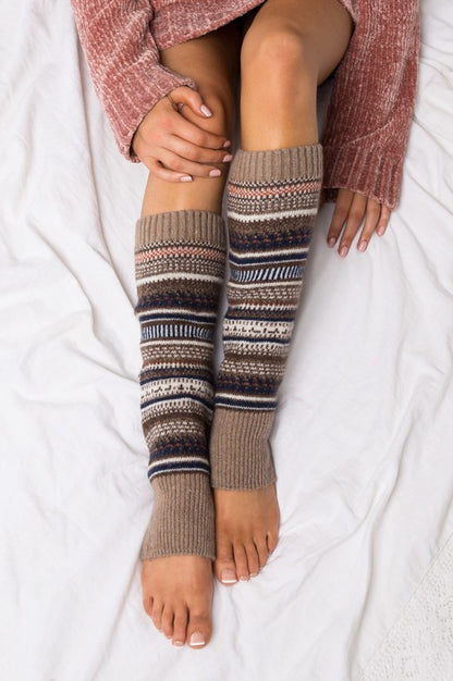 Soft Spun Acrylic Fair Isle Leg Warmers - Tigbul's Variety Fashion Shop