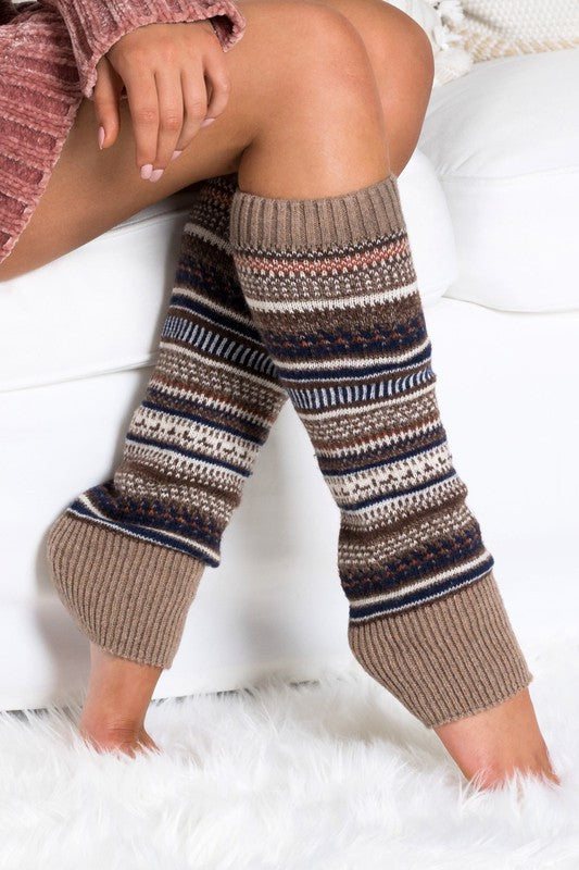 Soft Spun Acrylic Fair Isle Leg Warmers - Tigbul's Variety Fashion Shop
