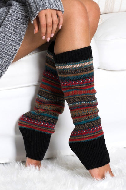Soft Spun Acrylic Fair Isle Leg Warmers - Tigbul's Variety Fashion Shop