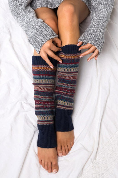 Soft Spun Acrylic Fair Isle Leg Warmers - Tigbul's Variety Fashion Shop