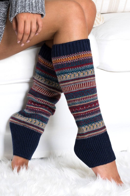 Soft Spun Acrylic Fair Isle Leg Warmers - Tigbul's Variety Fashion Shop