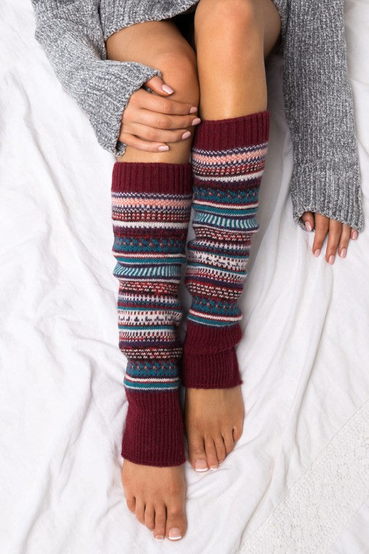 Soft Spun Acrylic Fair Isle Leg Warmers - Tigbul's Variety Fashion Shop