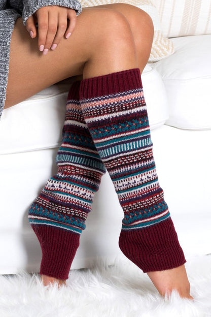 Soft Spun Acrylic Fair Isle Leg Warmers - Tigbul's Variety Fashion Shop