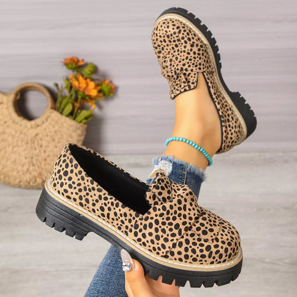 Leopard Print Chunky Loafers - Tigbul's Variety Fashion Shop